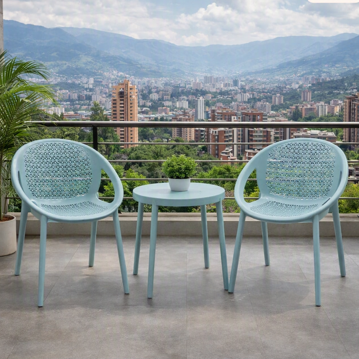 Silla Selva con Brazos, Color Azul Claro, con Espaldar
