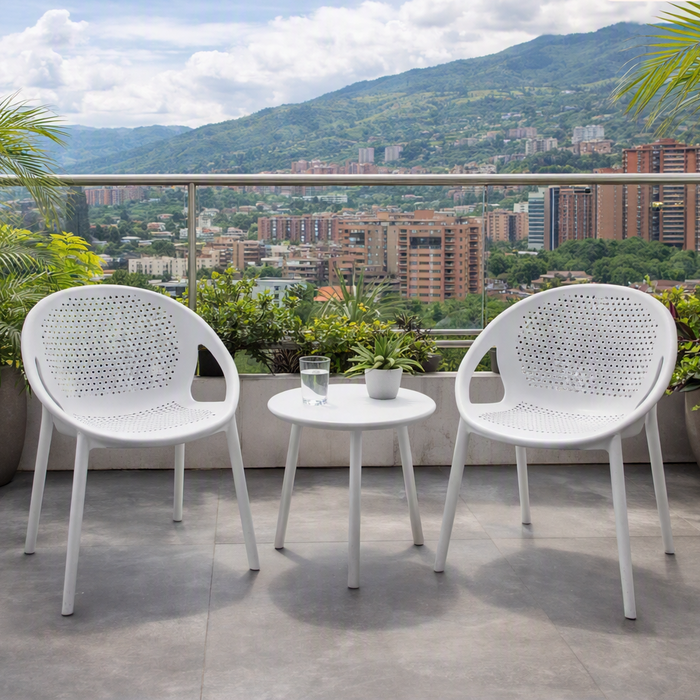 Silla Selva con Brazos, Color Blanco, con Espaldar