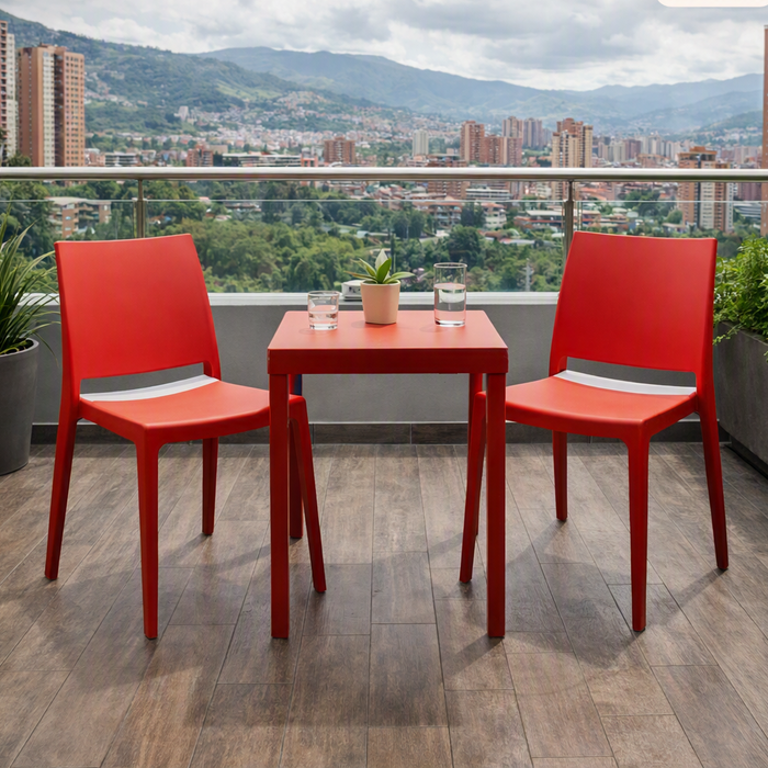 Silla Soho, Roja, con Espaldar Cerrado y Diseño Minimalista