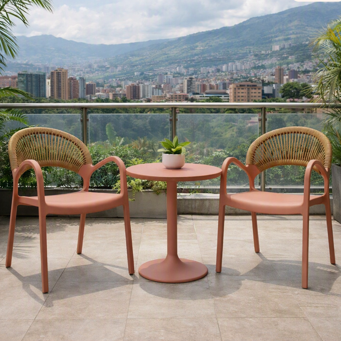 Silla Daytona, Salmón, con Espaldar, Reposa Brazos y Diseño Minimalista