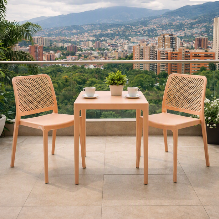 Silla Manhattan, Mandarina, con Espaldar en Rejilla y Diseño Minimalista