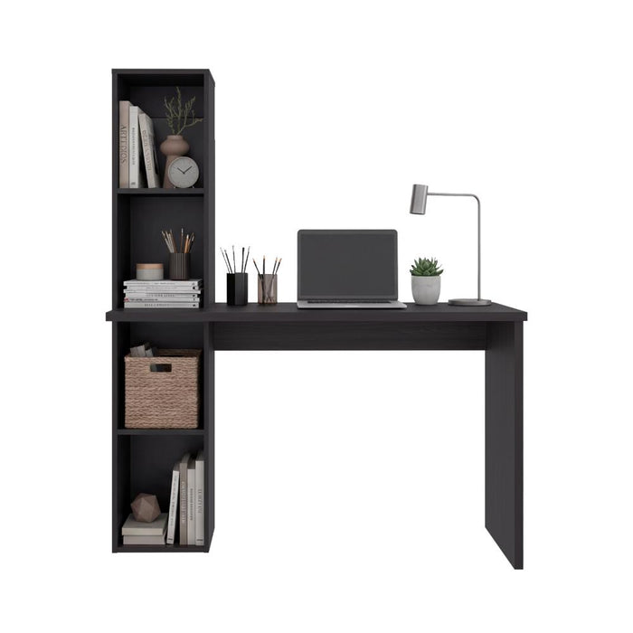 Escritorio Biblioteca Aston, Wengue, con Espacio para Guardar Objetos ZF