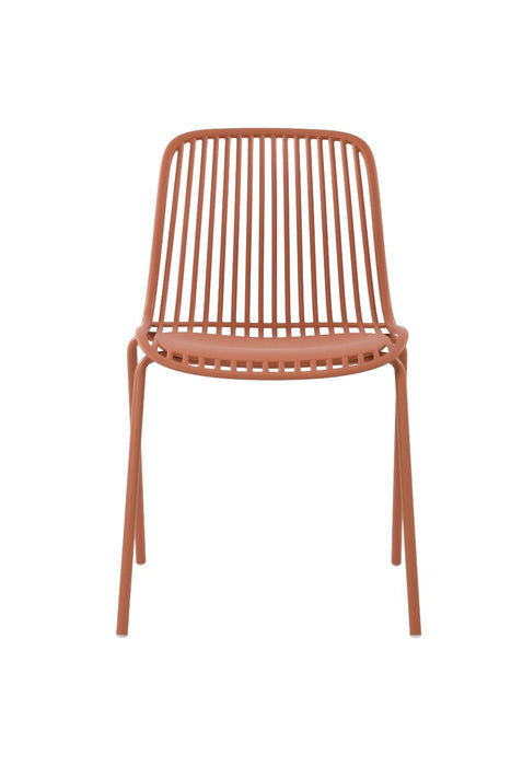 Silla Barcelona, Color Rojo, Con espaldar en lineas diseño moderno