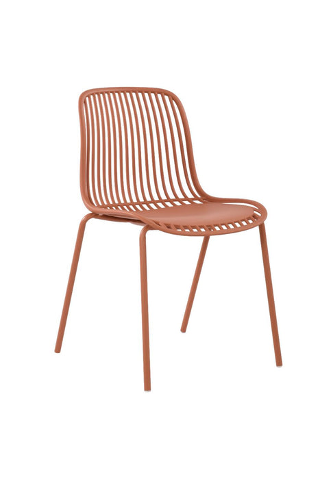 Silla Barcelona, Color Rojo, Con espaldar en lineas diseño moderno