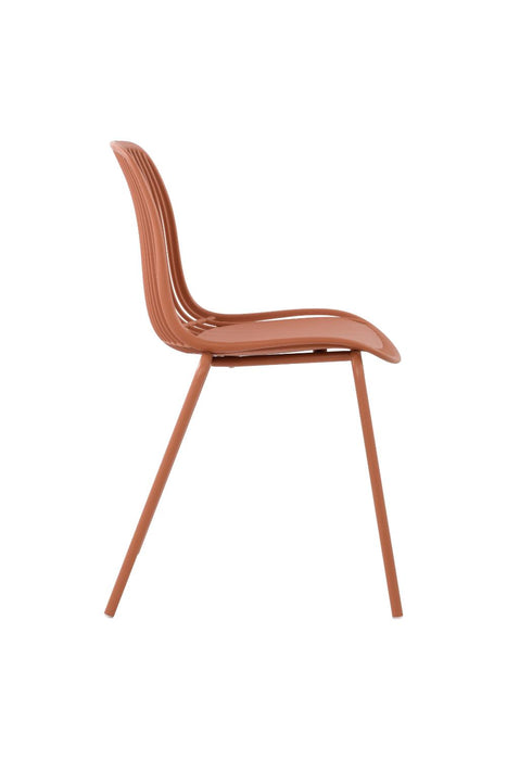 Silla Barcelona, Color Rojo, Con espaldar en lineas diseño moderno