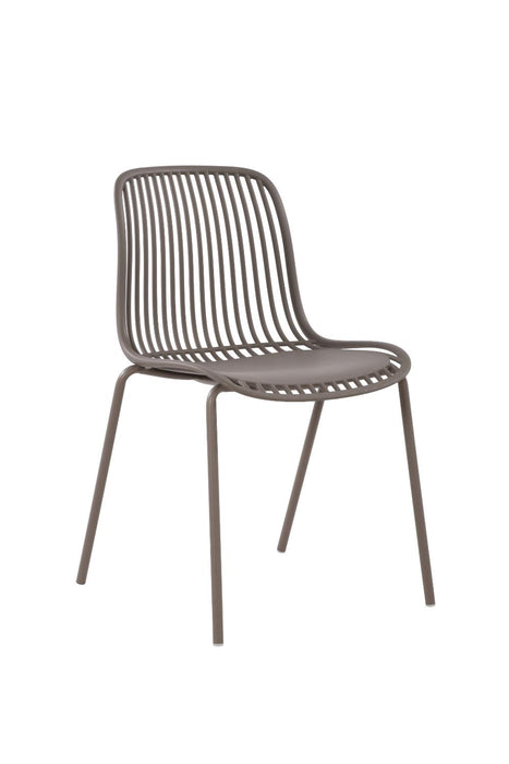 Silla Barcelona, Color Taupe, Con espaldar en lineas diseño moderno