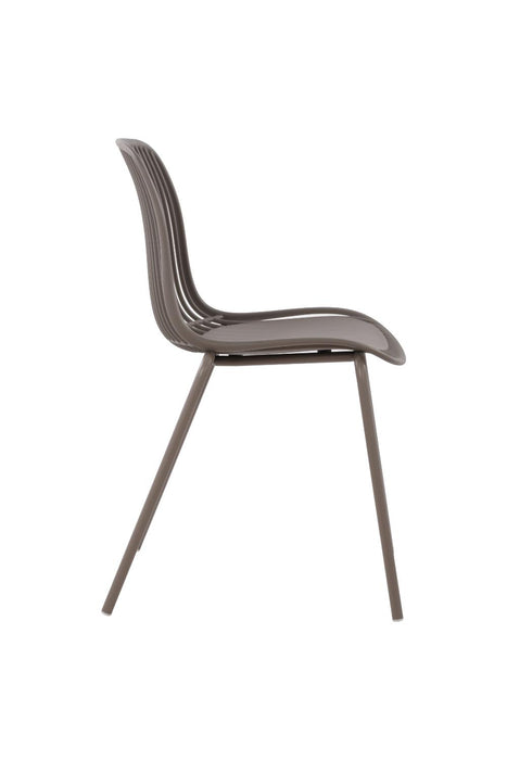 Silla Barcelona, Color Taupe, Con espaldar en lineas diseño moderno