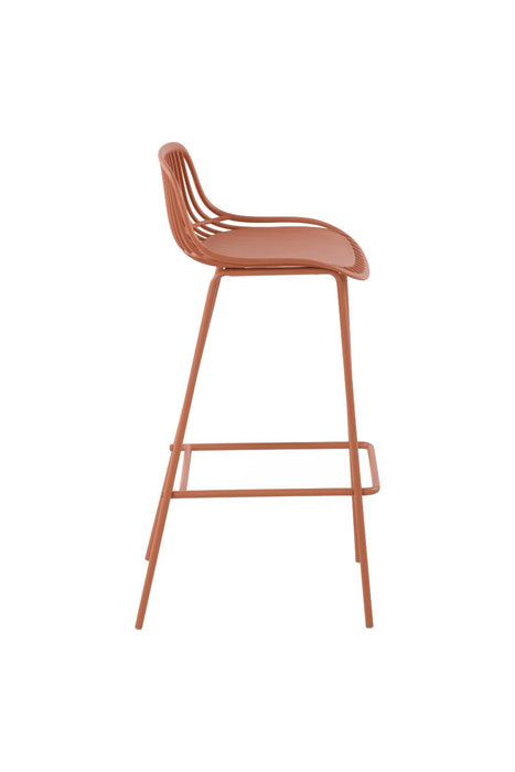 Silla para Bar Tulum, Color Terracota, Diseño Moderno