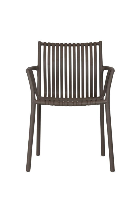 Silla Madrid con Brazos, Color Taupe, Con espaldar y diseño Moderno