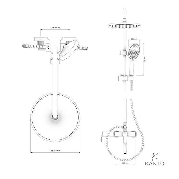 Columna de ducha ESSENTIAL gun grey marca Kanto