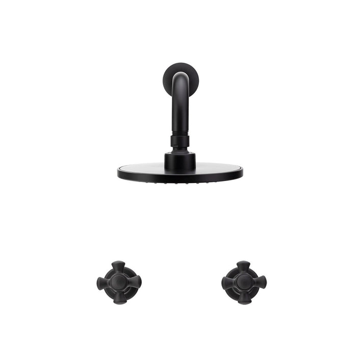 Ducha balta cruceta con regadera koral mateblack 8" marca grival