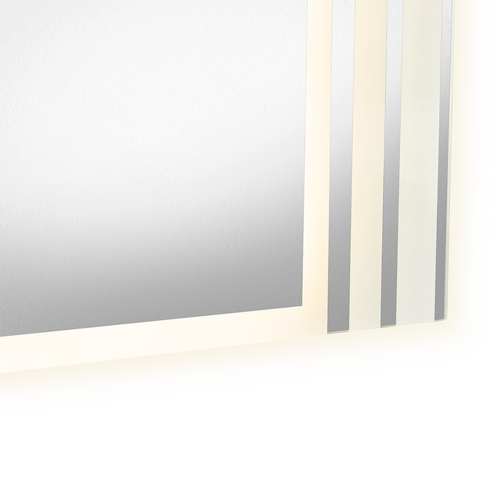 Espejo Rectangular Apolo, Gris, con Luz Led