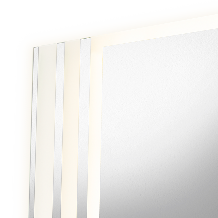 Espejo Rectangular Apolo, Gris, con Luz Led
