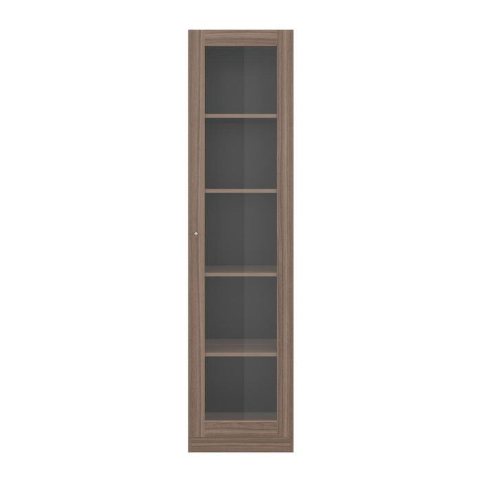 Biblioteca Home Eco Con Puerta En Vidrio, Avellana y Wengue, con Cinco Entrepaños