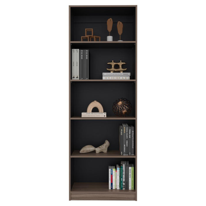 Biblioteca Home, Avellana y Wengue, con Cinco Entrepaños