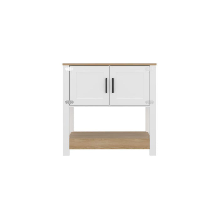 Alacena Latte, Blanco Duqueza y Fresno Europeo, Con gran espacio de almacenamiento funcional