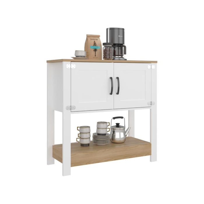 Alacena Latte, Blanco Duqueza y Fresno Europeo, Con gran espacio de almacenamiento funcional