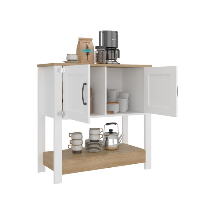 Alacena Latte, Blanco Duqueza y Fresno Europeo, Con gran espacio de almacenamiento funcional