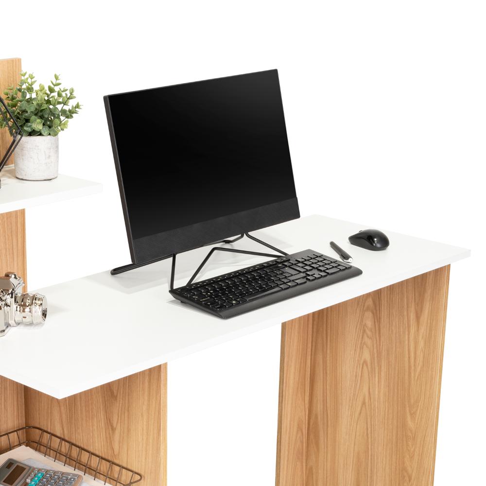 Escritorio Vilna 120, Fresno Europeo y Blanco Duqueza