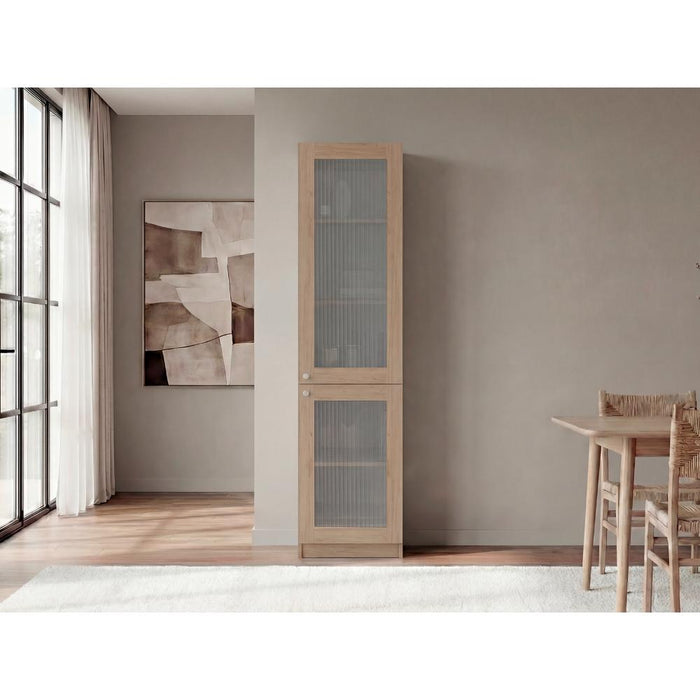Biblioteca Home, Kronos Fresno y Kronos Blanco, Con ventanas estriadas, dos puertas abatibles y de fácil armado ZF