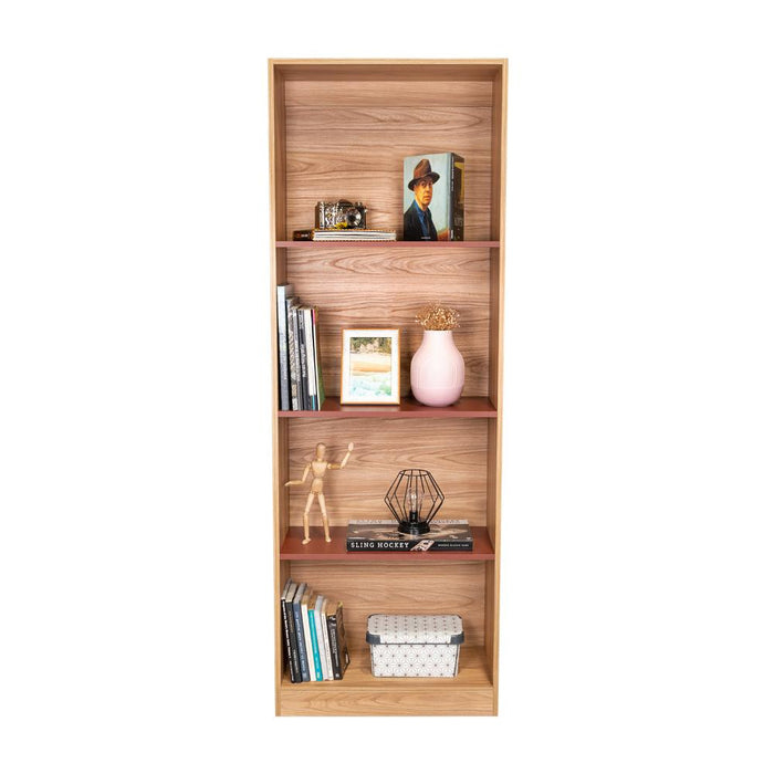 Biblioteca Home, Fresno Europeo y Burdeos, Con variedad de entrepaños para ubicar objetos