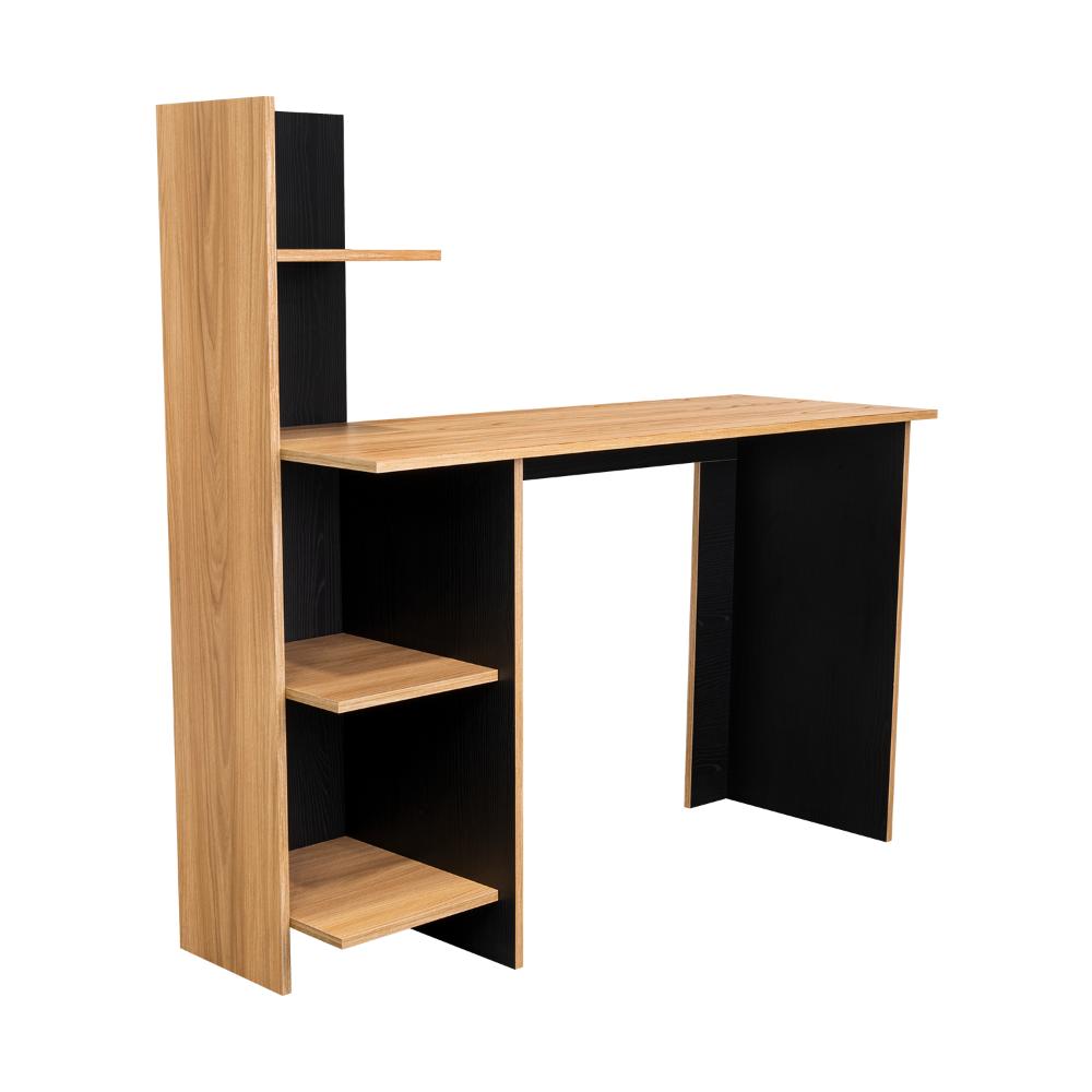 Escritorio Vilna 120, Fresno Europeo y Wengue, con Cuatro entrepaños para ubicar elementos de estudio