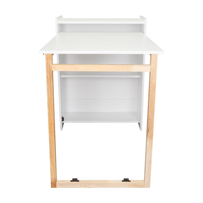 Escritorio Plegable Lesli, Blanco Duqueza, con un diseño funcional y practico