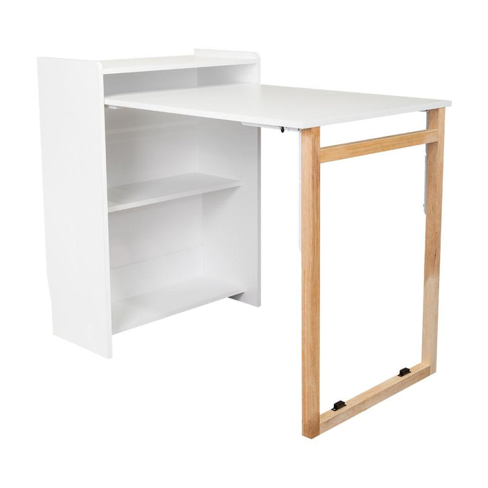 Escritorio Plegable Lesli, Blanco Duqueza, con un diseño funcional y practico