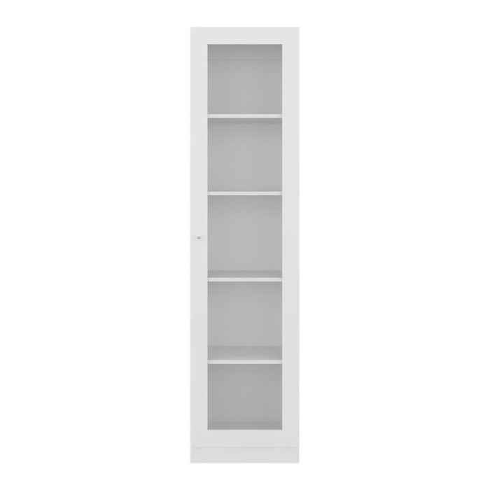 Biblioteca Home Eco Con Puerta En Vidrio, Blanco Duqueza, con Cinco Entrepaños ZF