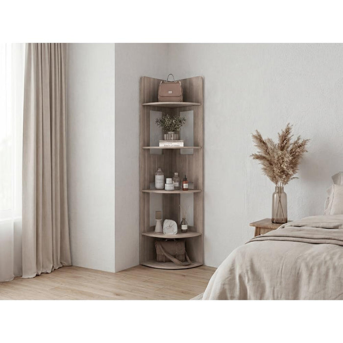 Biblioteca Esquinera Home Dreams, Bardolino, con 4 Entrepaños para Objetos Decorativos y de Fácil Armado ZF