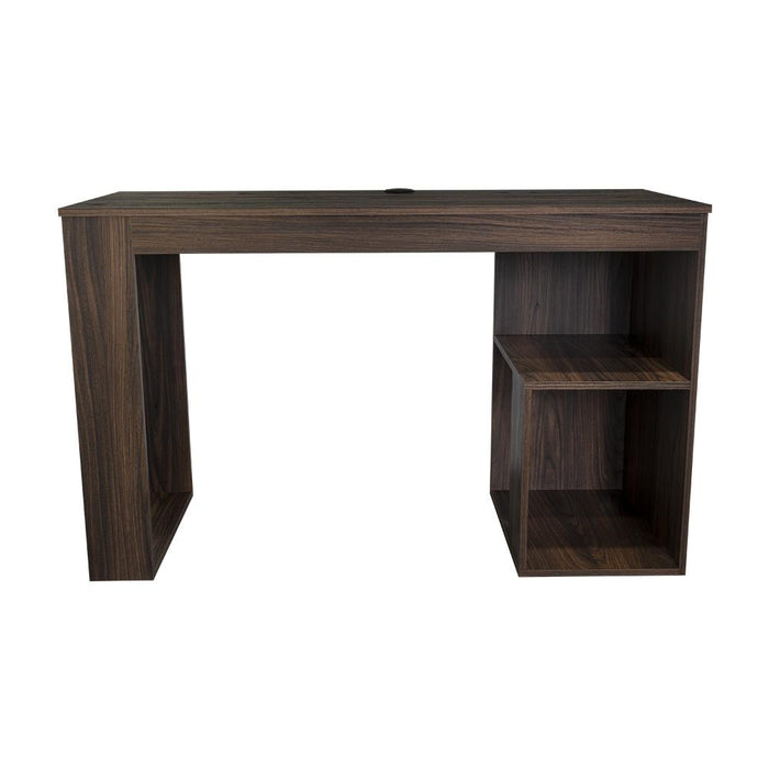 Escritorio Cuera, Nogal Europeo, con pasacables para articulos electronicos