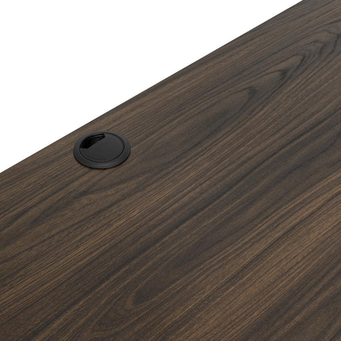 Escritorio Cuera, Nogal Europeo, con pasacables para articulos electronicos