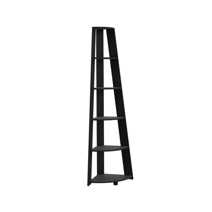 Estanteria Esquinero Delverg, Wengue, con  entrepaños para ubicar articulos decorativos