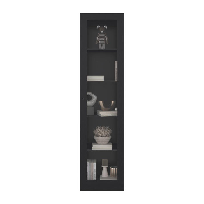 Biblioteca Home Eco Con Puerta En Vidrio, Wengue, con Cinco Entrepaños ZF