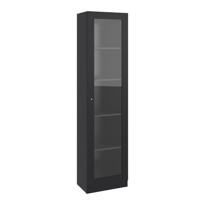 Biblioteca Home Eco Con Puerta En Vidrio, Wengue, con Cinco Entrepaños ZF