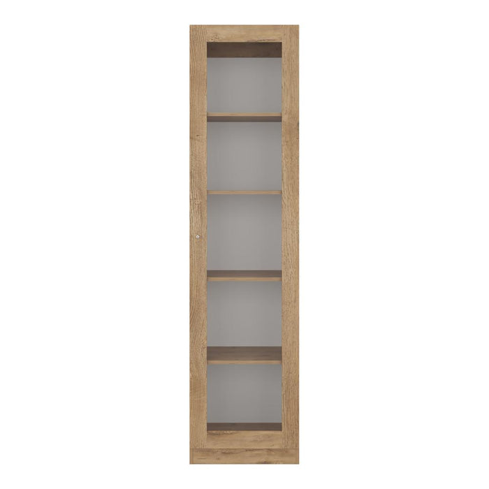 Biblioteca Home Eco Con Puerta En Vidrio, Macadamia, con Cinco Entrepaños ZF