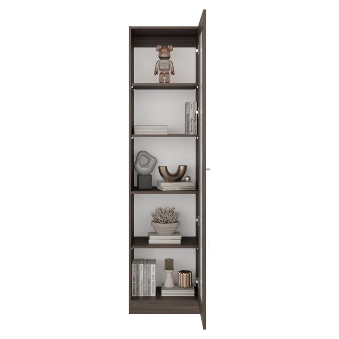 Biblioteca Home Eco Con Puerta En Vidrio, Milán y Blanco, con Cinco Entrepaños ZF