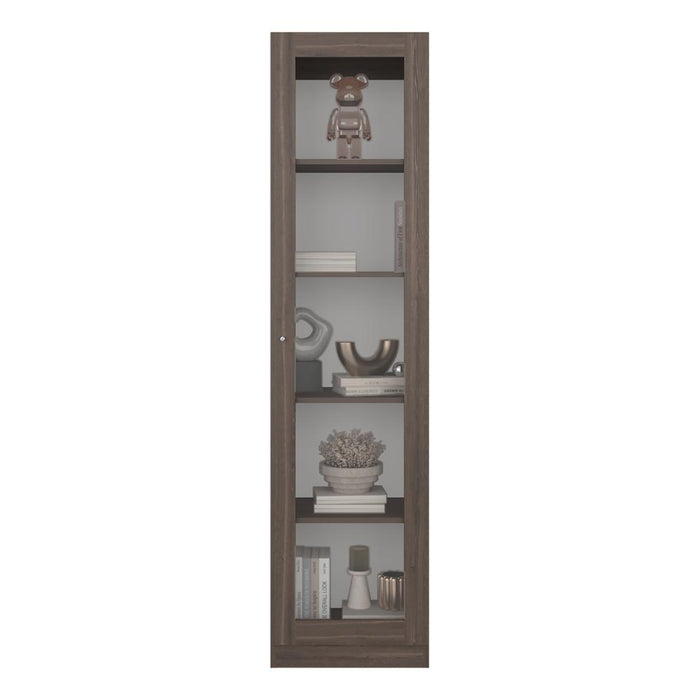 Biblioteca Home Eco Con Puerta En Vidrio, Milán y Blanco, con Cinco Entrepaños ZF