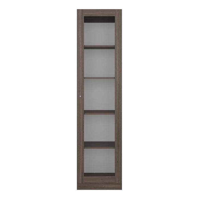 Biblioteca Home Eco Con Puerta En Vidrio, Milán y Blanco, con Cinco Entrepaños ZF