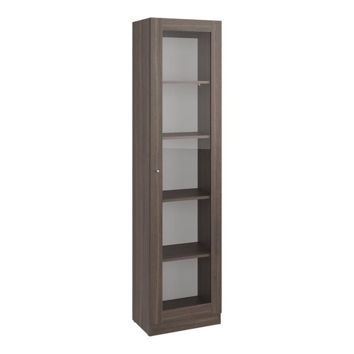 Biblioteca Home Eco Con Puerta En Vidrio, Milán y Blanco, con Cinco Entrepaños ZF