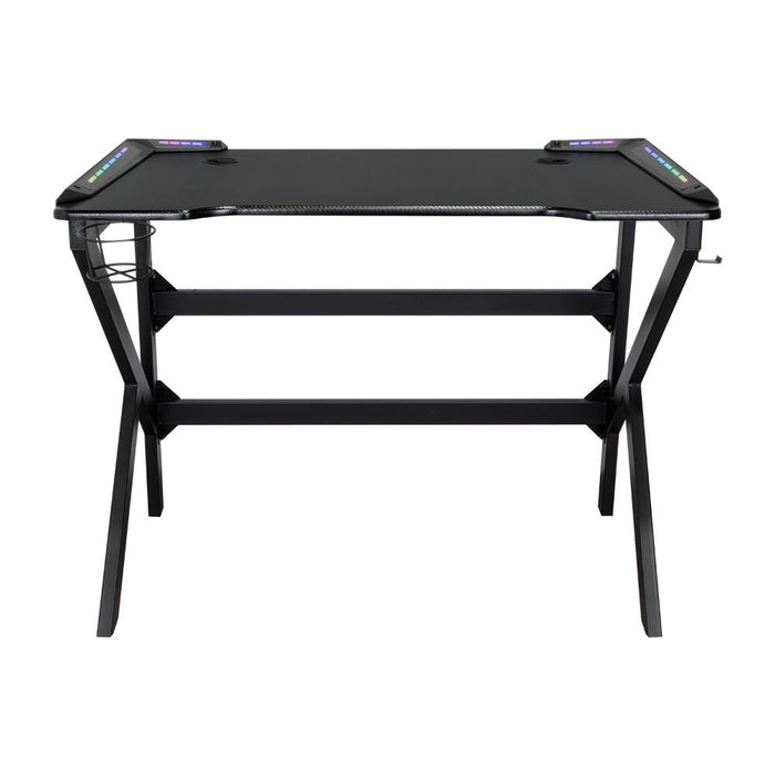 Escritorio Gamer Galactic, Negro, Estructura Metalica y Luz Led