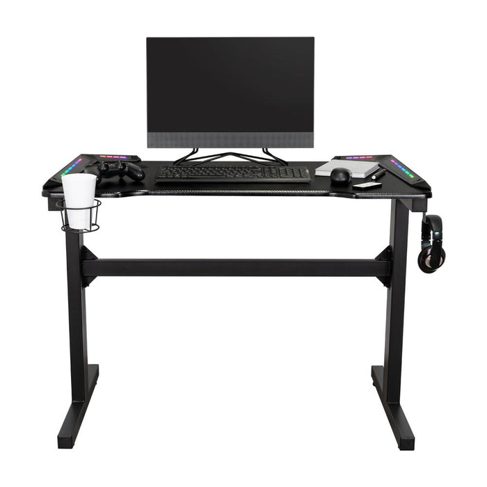 Escritorio Gamer Matrix , Negro, Estructura Metalica y Luz Led