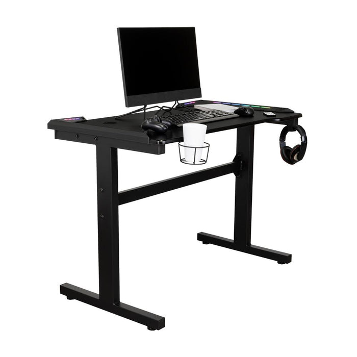 Escritorio Gamer Matrix , Negro, Estructura Metalica y Luz Led