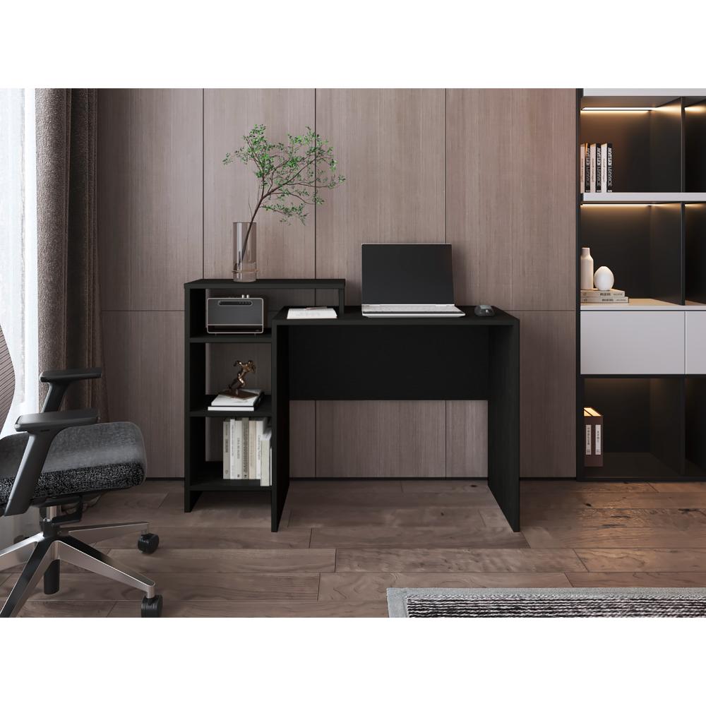 Escritorio Estelar Plus, Negro, Cuenta con Tres Entrepaños Laterales