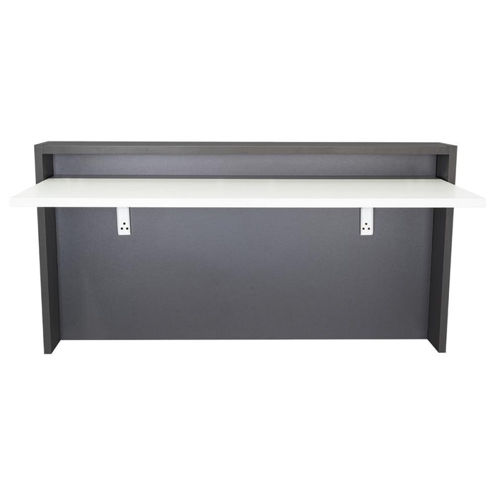 Escritorio Colgante Frello, Plata Oscuro y Blanco, con Espacio Para Artículos de Estudio