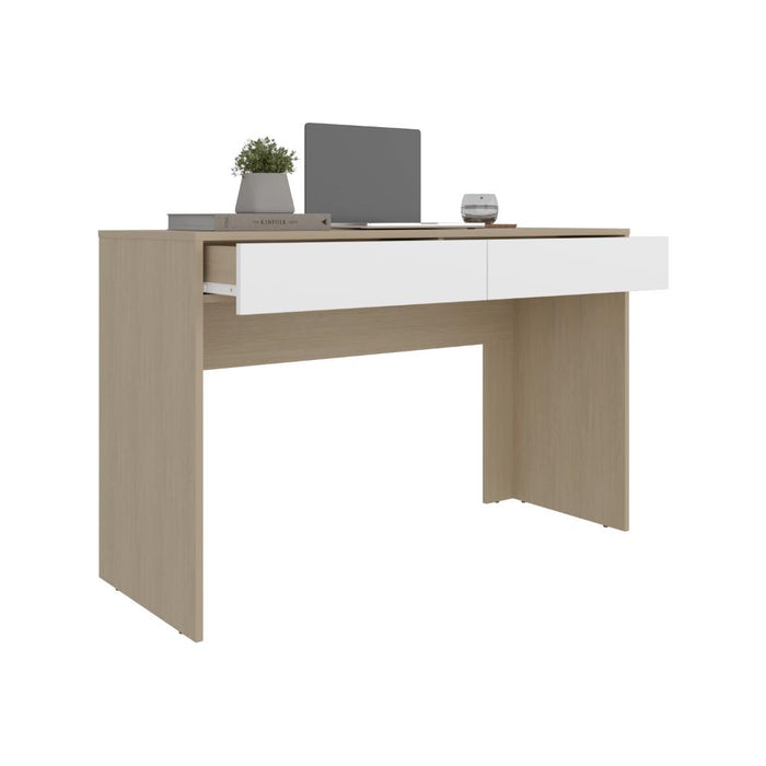 Escritorio Mantis, Cartagena y Blanco, Con Dos Cajones Organizadores