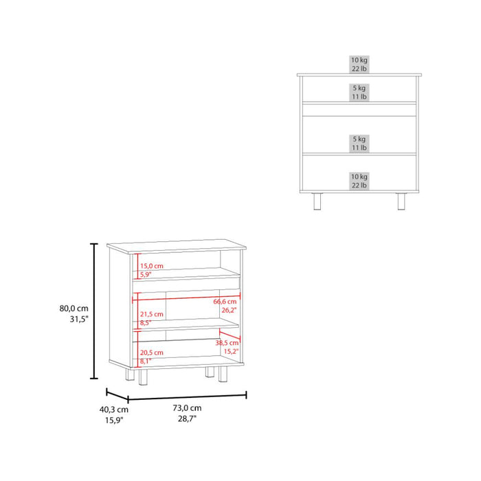 Mesa Auxiliar de Cocina Lona, Blanco Duqueza y Fresno Europeo, con 2 puertas abatibles y espacio para microondas