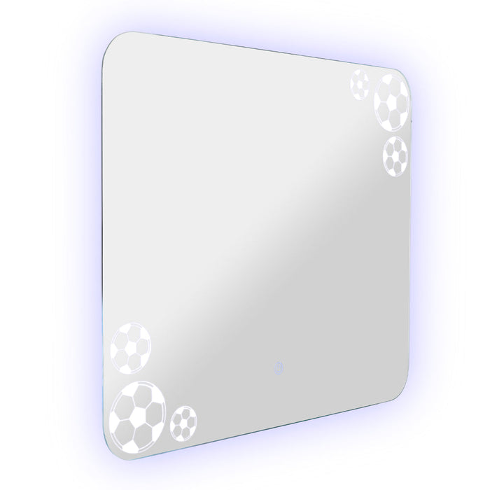Espejo Rectangular Tory, con bordes redondeados LED + Touch