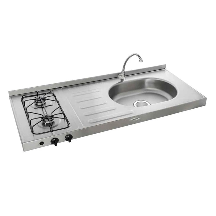 Mesón de cocina Inoxidable ovata 1.20 metros con pozuelo derecho a gas natural marca Haceb