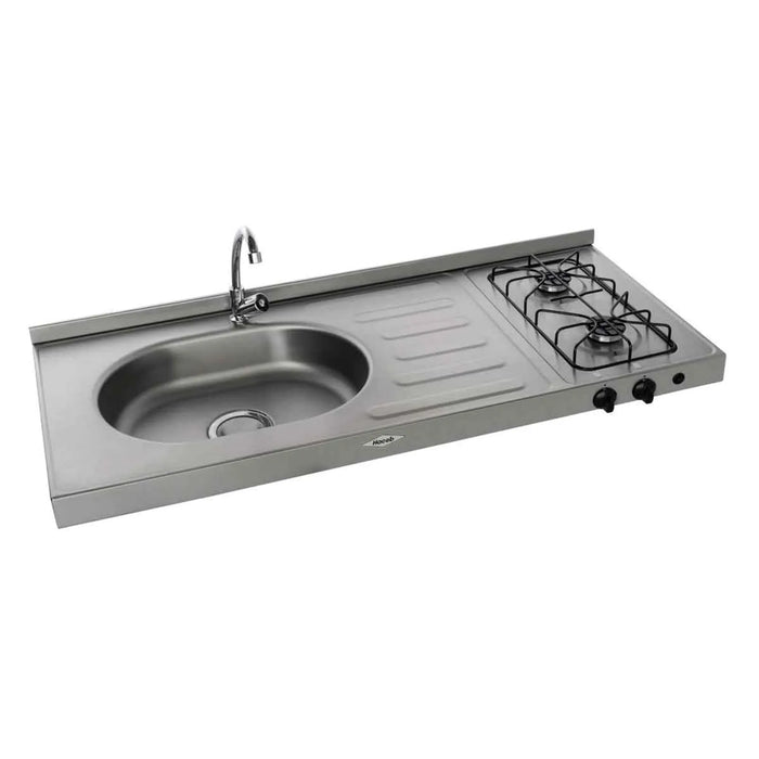 Mesón de cocina Inoxidable ovata 1.20 metros con pozuelo izquierdo a gas natural marca Haceb